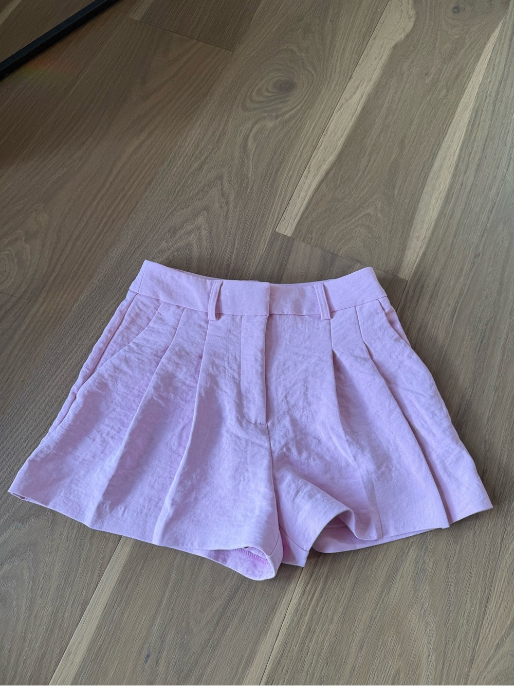 Dynamite Light Pink High-Waist Pleated Shorts